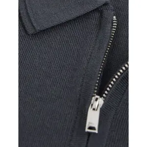 REISS MAXWELL Merino Wool Half Zip Polo Shirt